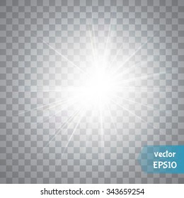 Glow light effect. Star burst with sparkles. Vector illustration