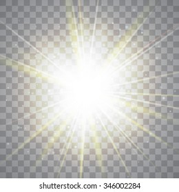 Glow light effect. Star burst with sparkles. Vector illustration