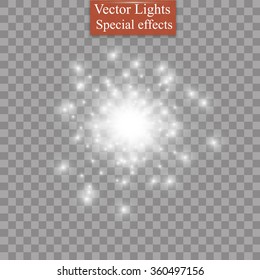 Glow light effect. Star burst with sparkles. Vector illustration