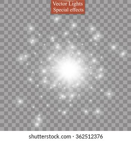 Glow Light Effect. Star Burst With Sparkles. Vector Illustration