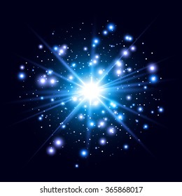 Glow light effect. Star burst with sparkles. Abstract vector illustration