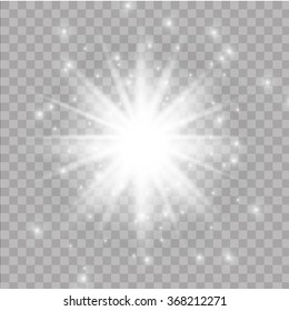 Glow light effect. Star burst with sparkles. Vector illustration