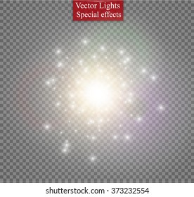 Glow light effect. Star burst with sparkles. Vector illustration