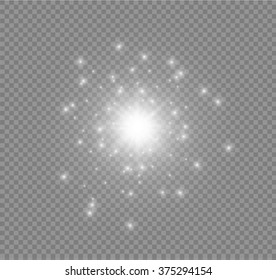 Glow light effect. Star burst with sparkles.