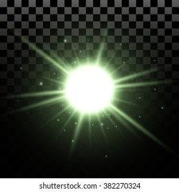 Glow Light Effect. Star Burst With Sparkles. Transparent Vector Effects.