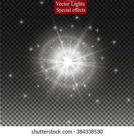 Glow light effect. Star burst with sparkles. Vector illustration