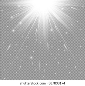 Glow light effect. Star burst with sparkles. Vector illustration