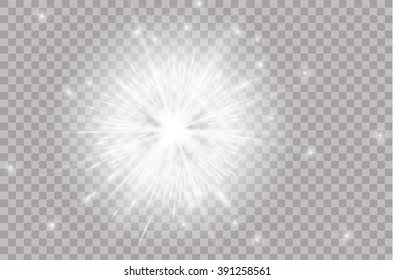 Glow light effect. Star burst with sparkles. Vector illustration