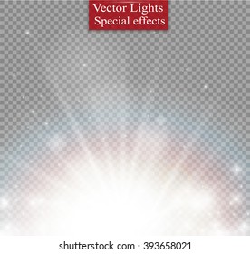Glow light effect. Star burst with sparkles.