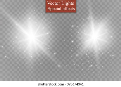 Glow light effect. Star burst with sparkles. Vector illustration