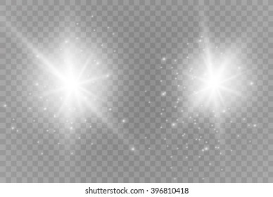 Glow light effect. Star burst with sparkles. Vector illustration