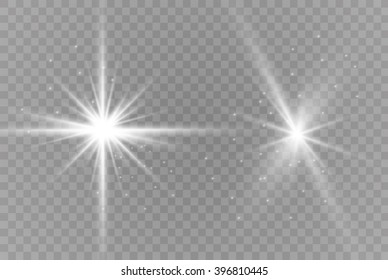 Glow light effect. Star burst with sparkles. Vector illustration