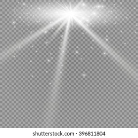 Glow light effect. Star burst with sparkles. Vector illustratio