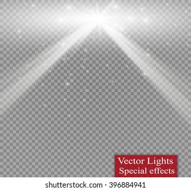 Glow light effect. Star burst with sparkles. Vector illustration