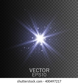 Glow Light Effect. Star Burst With Sparkles. Transparent Light Effects