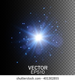 Glow Light Effect. Star Burst With Sparkles. Transparent Light Effects