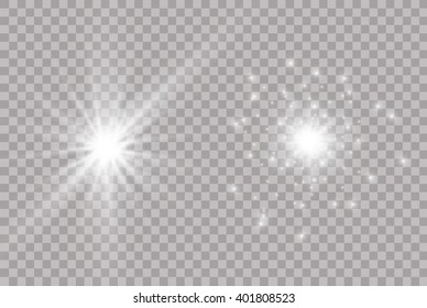 Glow Light Effect. Star Burst With Sparkles. Vector Illustration