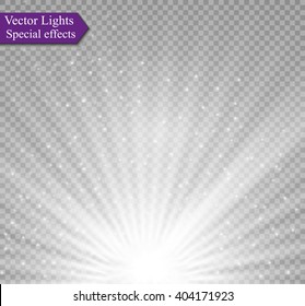 Glow light effect. Star burst with sparkles.