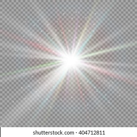 Glow light effect. Star burst with sparkles. Vector illustration