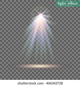 Glow light effect. Star burst with sparkles. Vector illustration