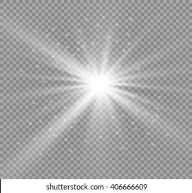 Glow light effect. Star burst with sparkles. Vector illustration