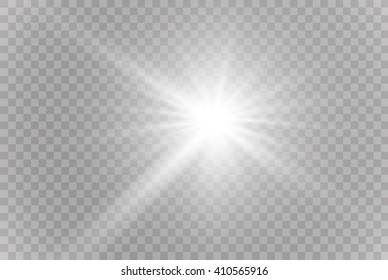 Glow light effect. Star burst with sparkles. Vector illustration
