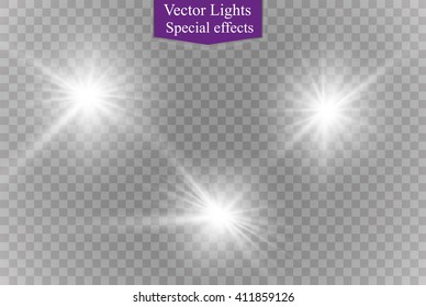 Glow light effect. Star burst with sparkles