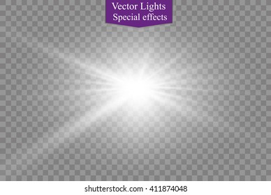 Glow light effect. Star burst with sparkles