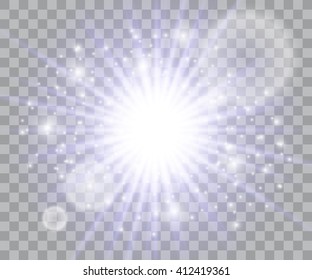 Glow light effect. Star burst with sparkles. Vector illustration