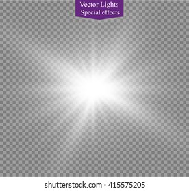 Glow light effect. Star burst with sparkles. Vector illustration