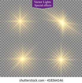Glow light effect. Star burst with sparkles. Vector illustration