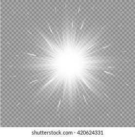 Glow light effect. Star burst with sparkles