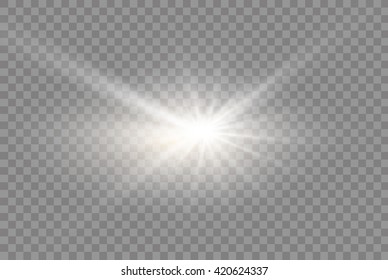 Glow light effect. Star burst with sparkles