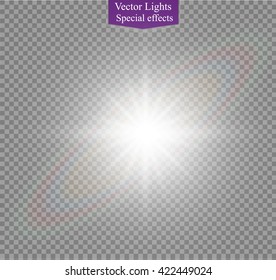 Glow light effect. Star burst with sparkles. Vector illustration