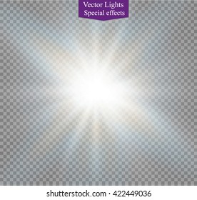 Glow light effect. Star burst with sparkles. Vector illustration