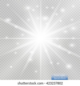 Glow light effect. Star burst with sparkles. Vector illustration