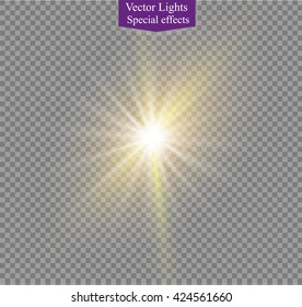 Glow light effect. Star burst with sparkles