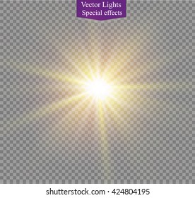 Glow light effect. Star burst with sparkles