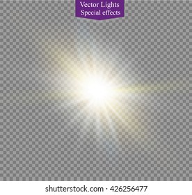 Efecto luminoso. Estrella estalló de chispas. Ilustración del vector