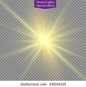 Glow light effect. Star burst with sparkles