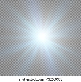 Glow light effect. Star burst with sparkles