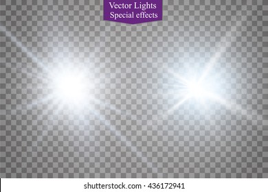 Glow light effect. Star burst with sparkles