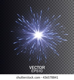 Glow light effect. Star burst with sparkles. Transparent Light Effect. Vector explosion.