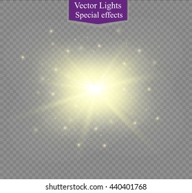 Glow light effect. Star burst with sparkles. Vector illustration