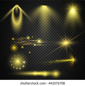 Glow light effect. Star burst with sparkles. Vector illustration