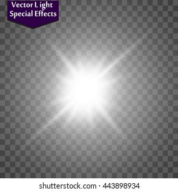 Glow light effect. Star burst with sparkles. Vector illustration
