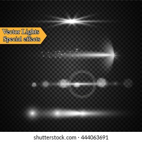 Glow light effect. Star burst with sparkles. Vector illustration