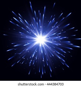 Glow light effect. Star burst with sparkles. Transparent Light Effect. Vector explosion