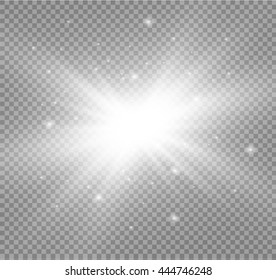 Glow light effect. Star burst with sparkles. Vector illustration