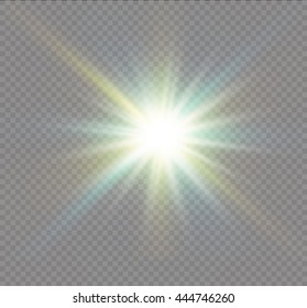 Glow light effect. Star burst with sparkles. Vector illustration